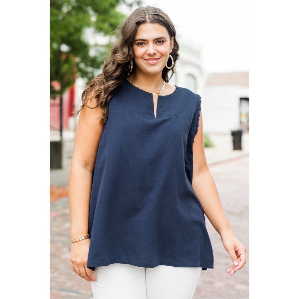 CHIC SOUL I NWT Miles Ahead Tank, Navy